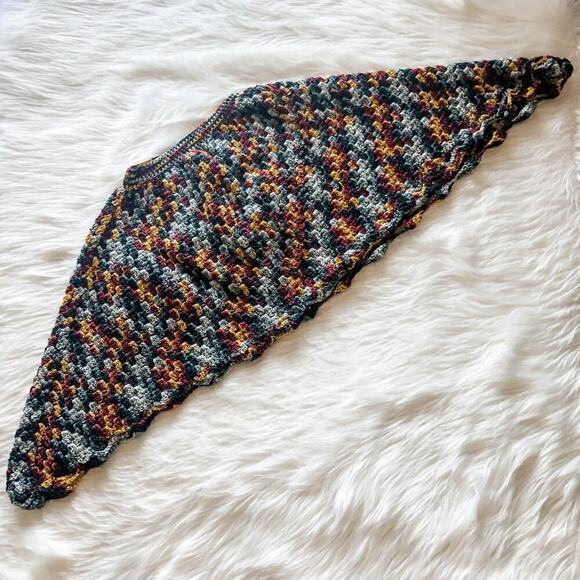 Handmade Crocheted / Knitted Fall Multi-Colored Cropped Shrug Womens Size OS - Picture 2 of 6